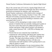 High School Parent Teacher Conference Information